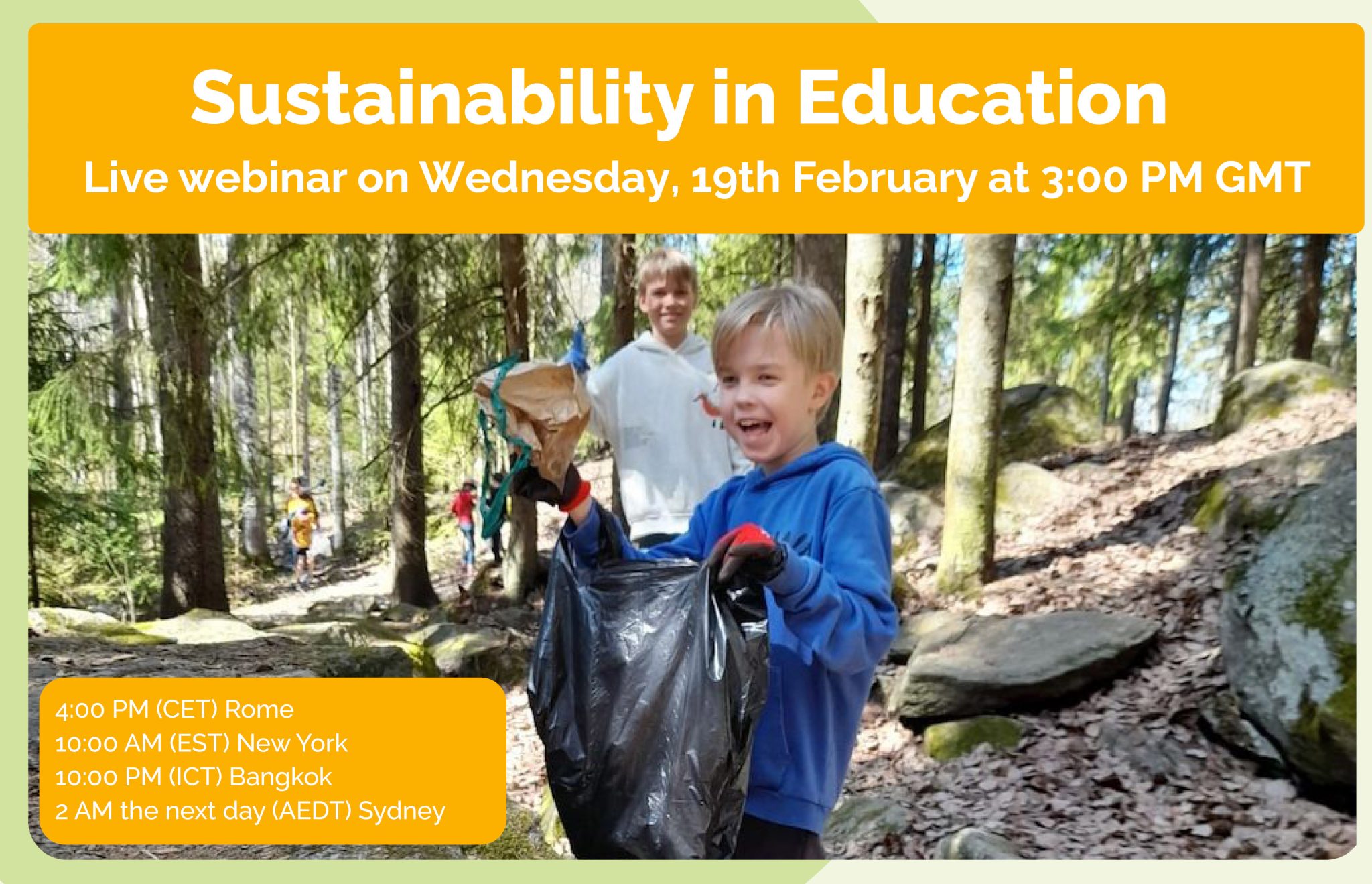 Free webinar Sustainability in Education